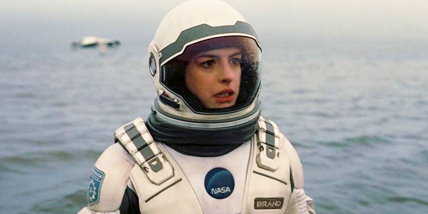 Anne Hathaway as Amelia Brand on the Water Planet in Interstellar