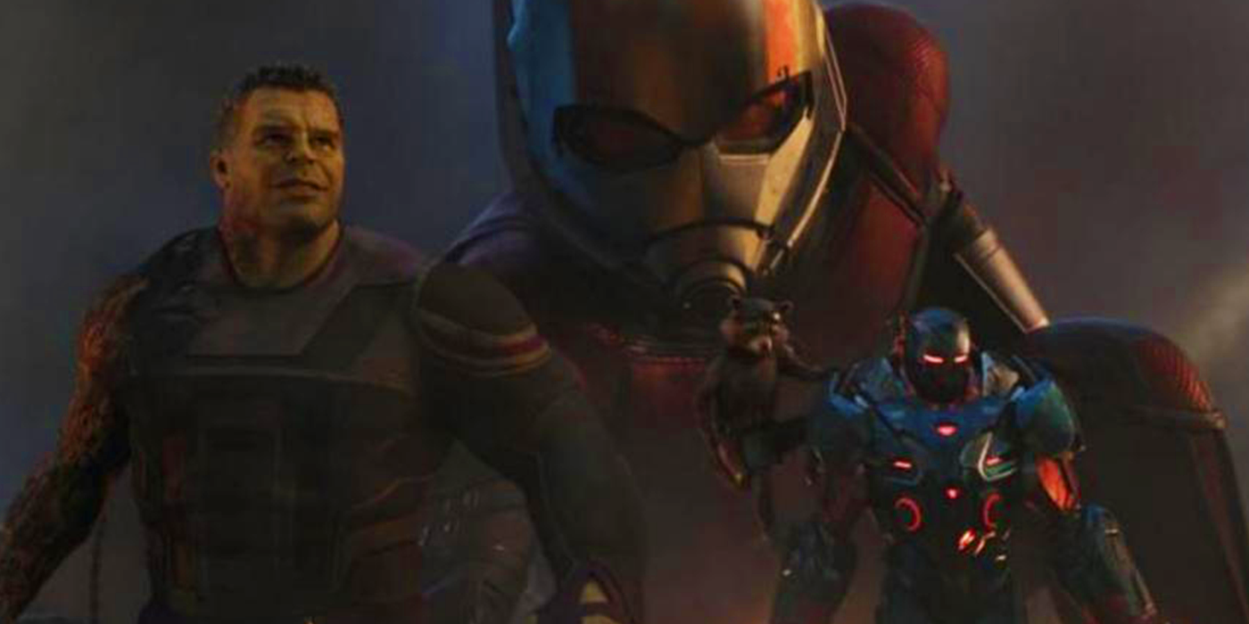 Ant-Man, the Hulk, War Machine, and Rocket in Avengers Endgame