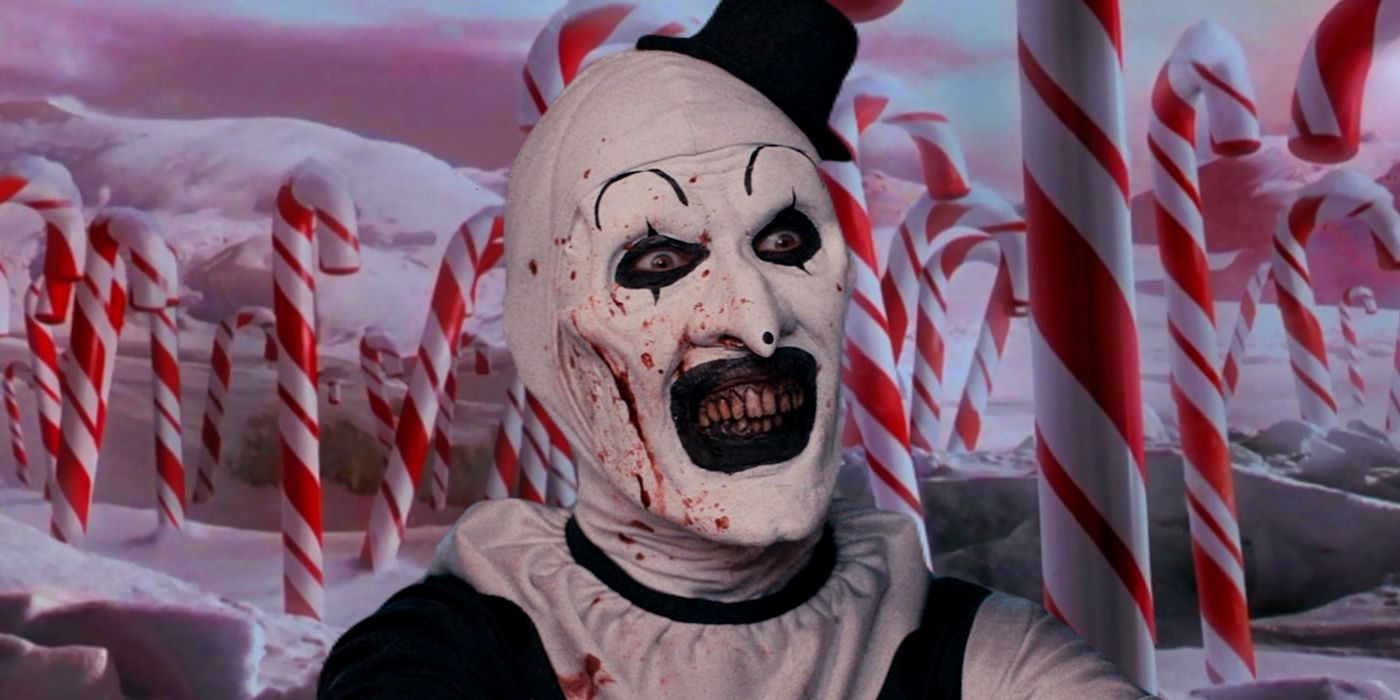 Art The Clown Channels Santa Claus In Terrifier 3 BTS Image