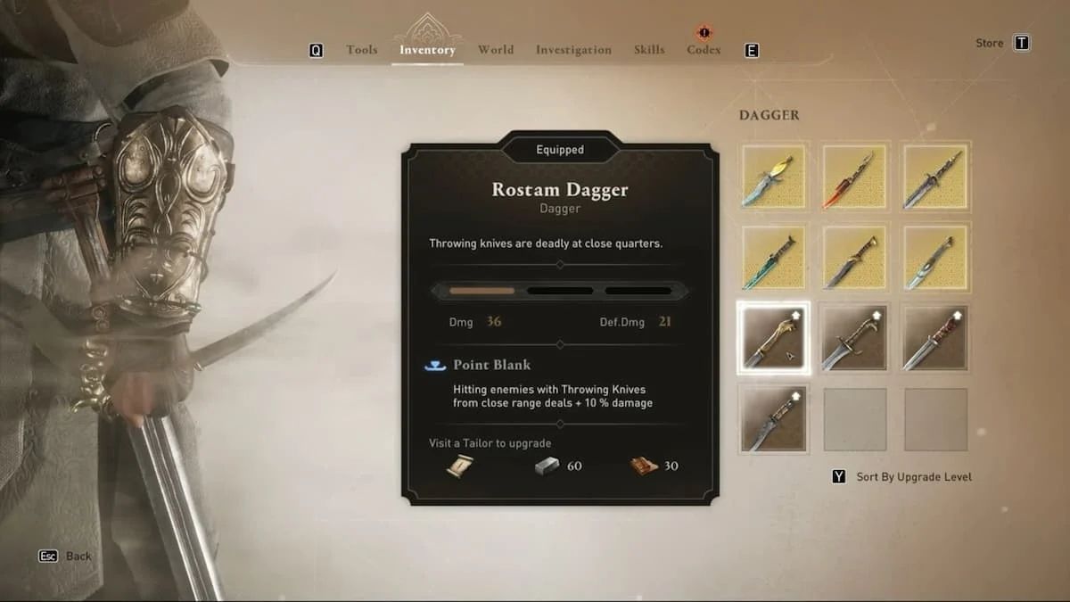 The official stats for the Rostam Dagger in Assassin&rsquo;s Creed Mirage