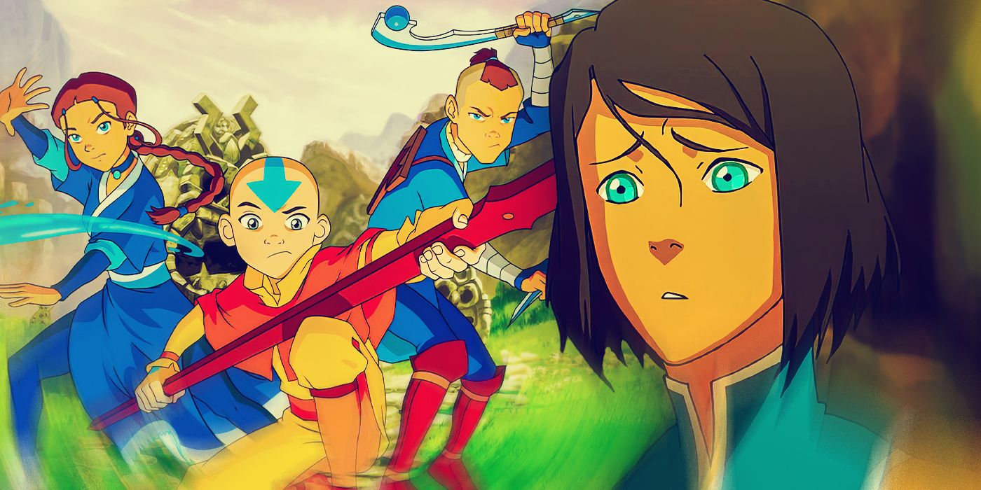 Team Avatar from Avatar: The Last Airbender and Korra from The Legend of Korra