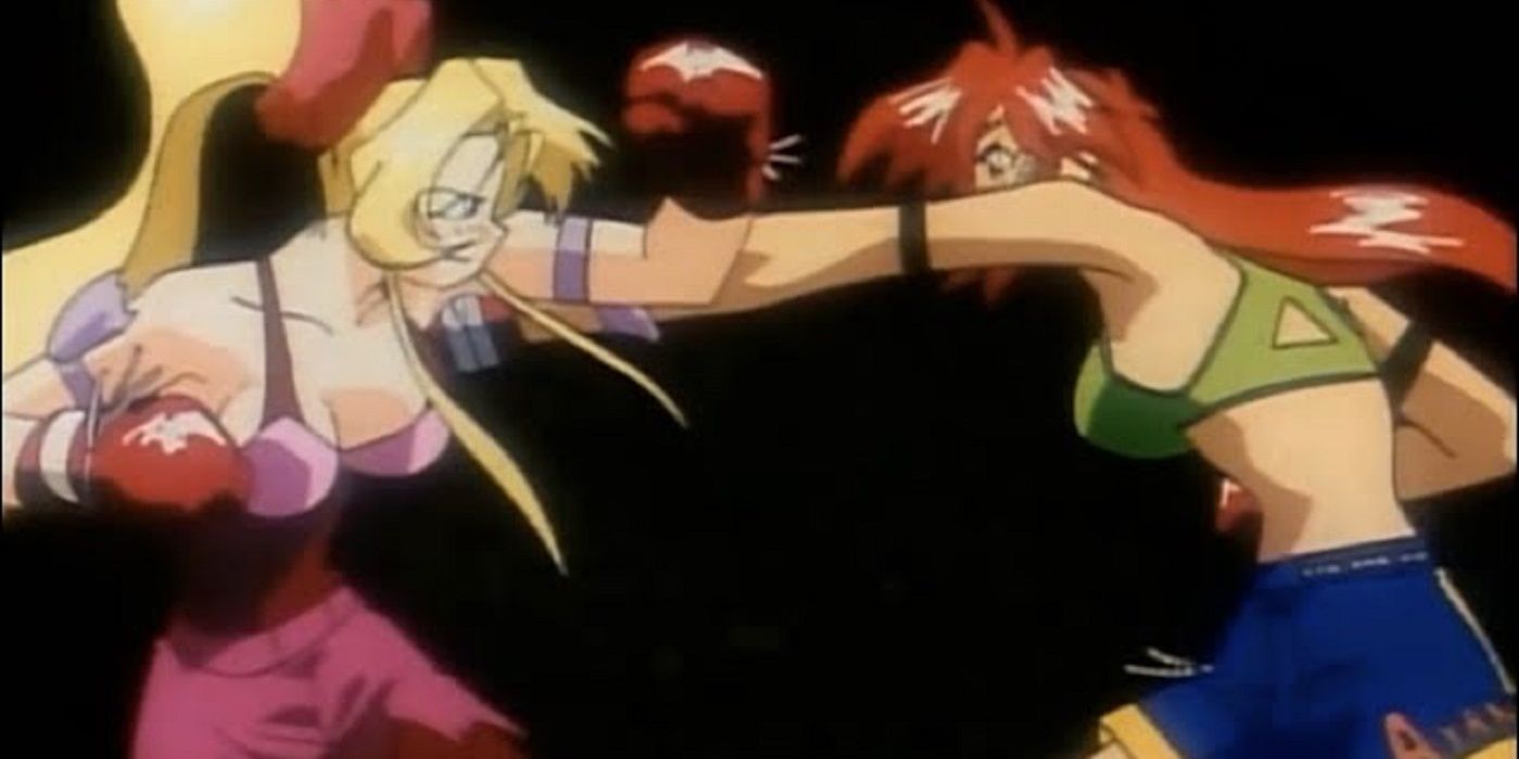 Ayane Mitsui and Sakurako Miyagawa in a kickboxing match in Ayane&rsquo;s High Kick!