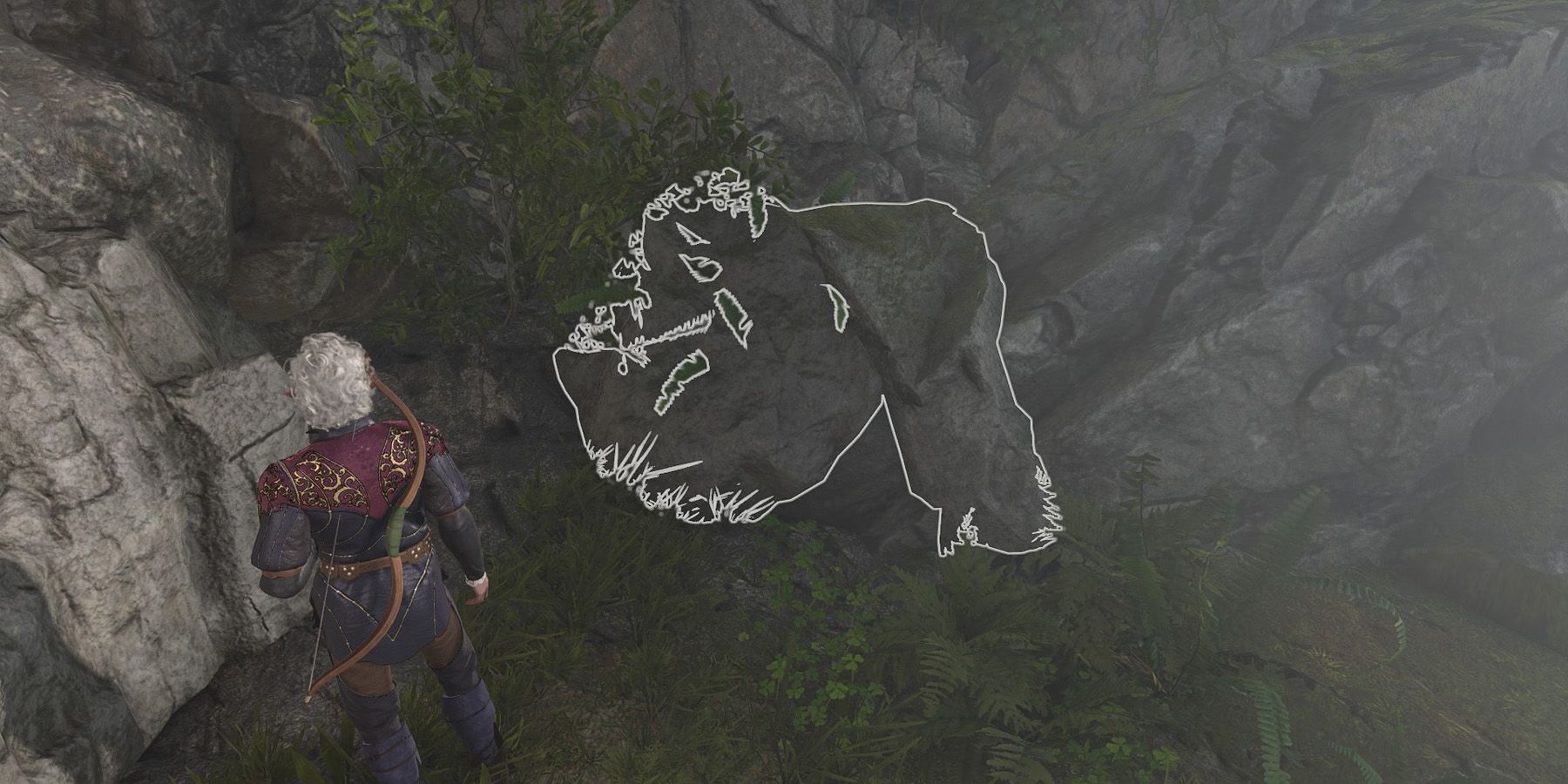 Astarion looking at a burrow in Baldur&rsquo;s Gate 3.