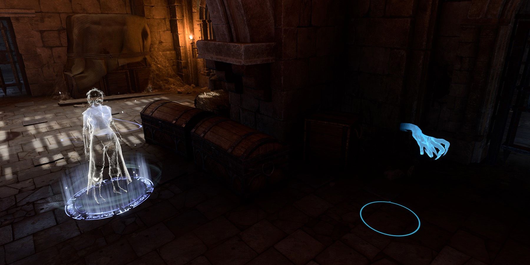 Baldur&rsquo;s Gate 3 invisible player character casting Mage Hand.