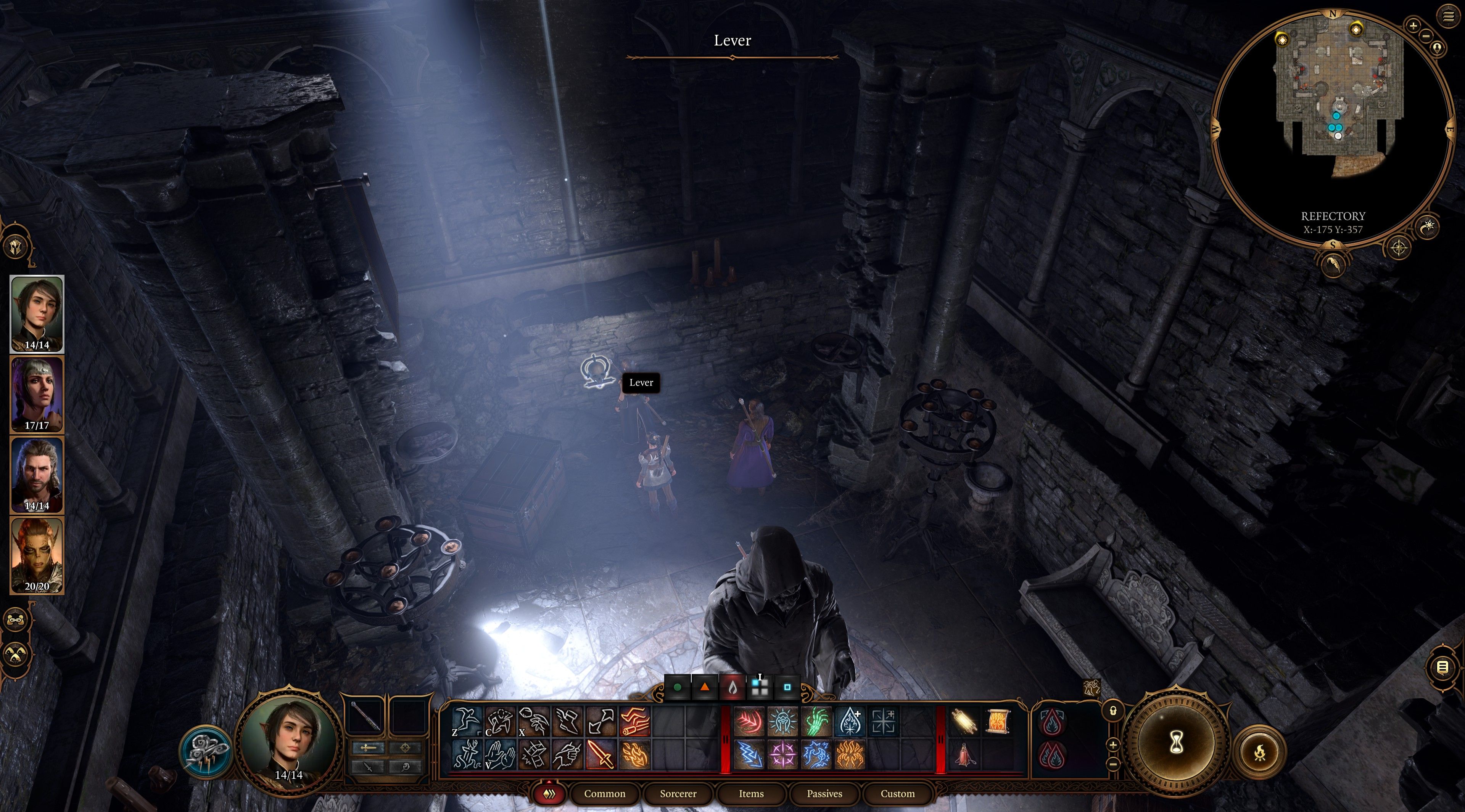 Baldur's Gate 3 Player Hitting Switch To Open Door To Dank Crypt