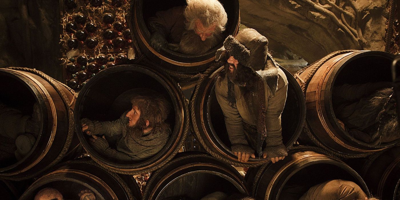 La compañía de Thorin en barriles de El Hobbit: La desolación de Smaug