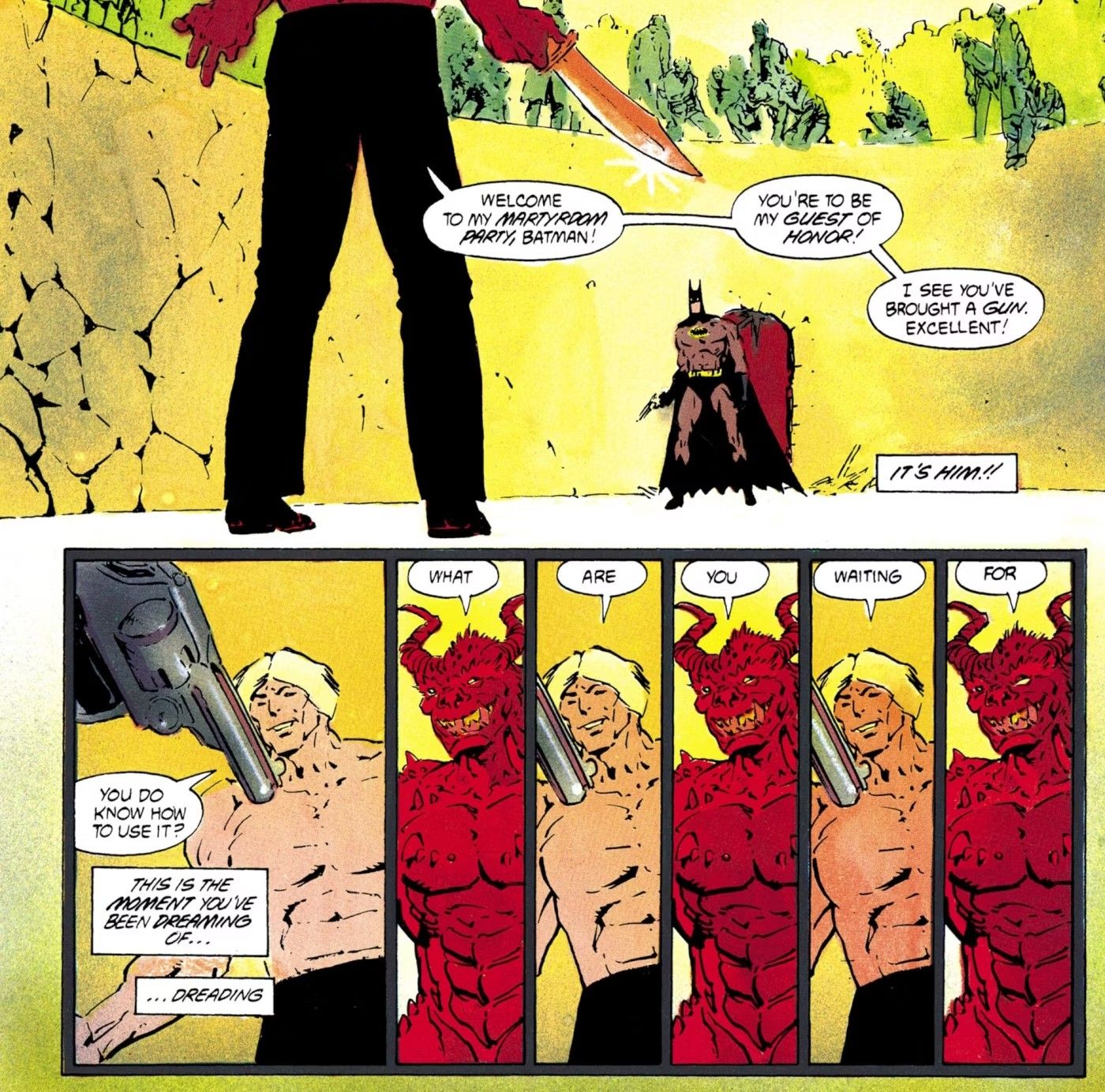 Batman Considers Using a Gun Against Deacon Blackfire