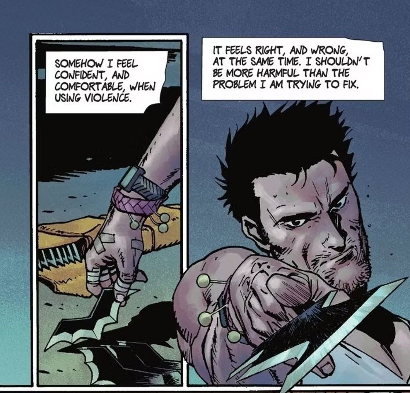 Batman Holding a Batarang