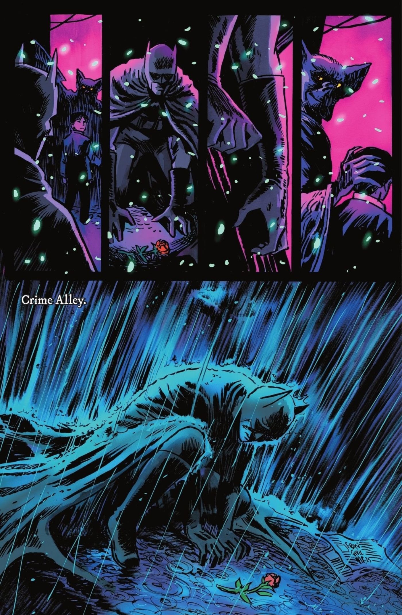 Batman mourns at his parents grave, heartbreaking panels from Detective Comics #1075