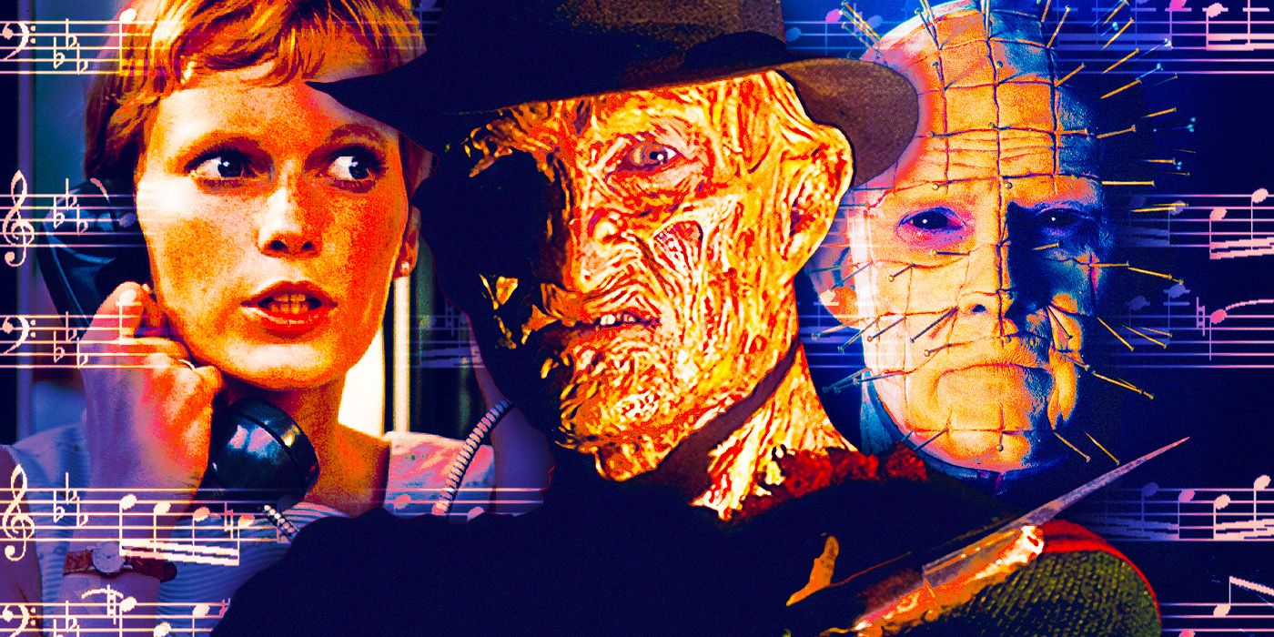 Collage of horror movies with Freddy Kreuger at the front