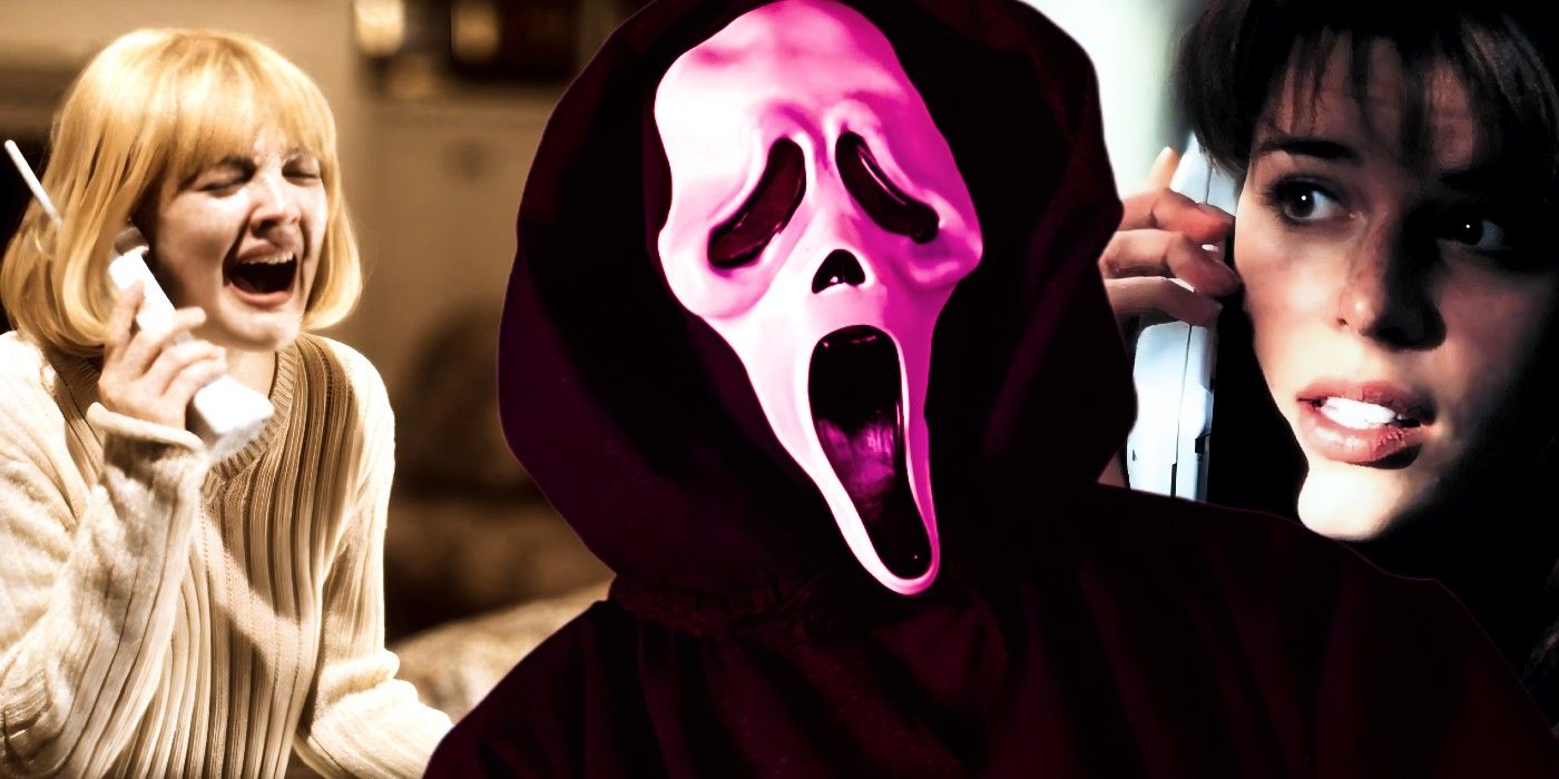 Custom image of Drew Barrymore, Ghostface and Neve Campbell in Scream