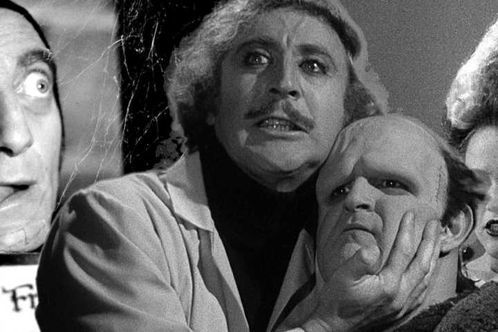 A blended image of stills from Young Frankenstein