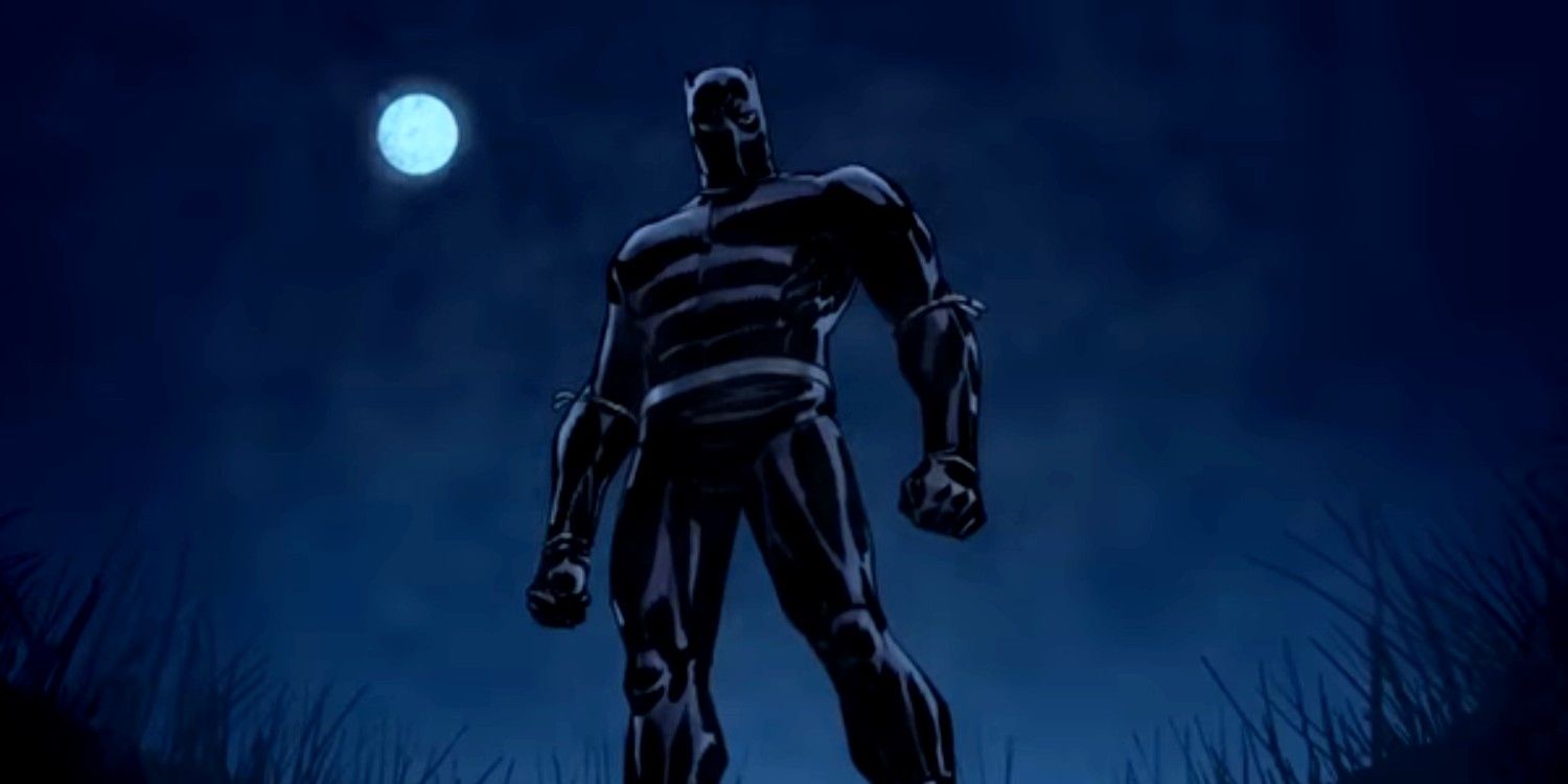 Black Panther Stands Under Moonlight In Animated Series