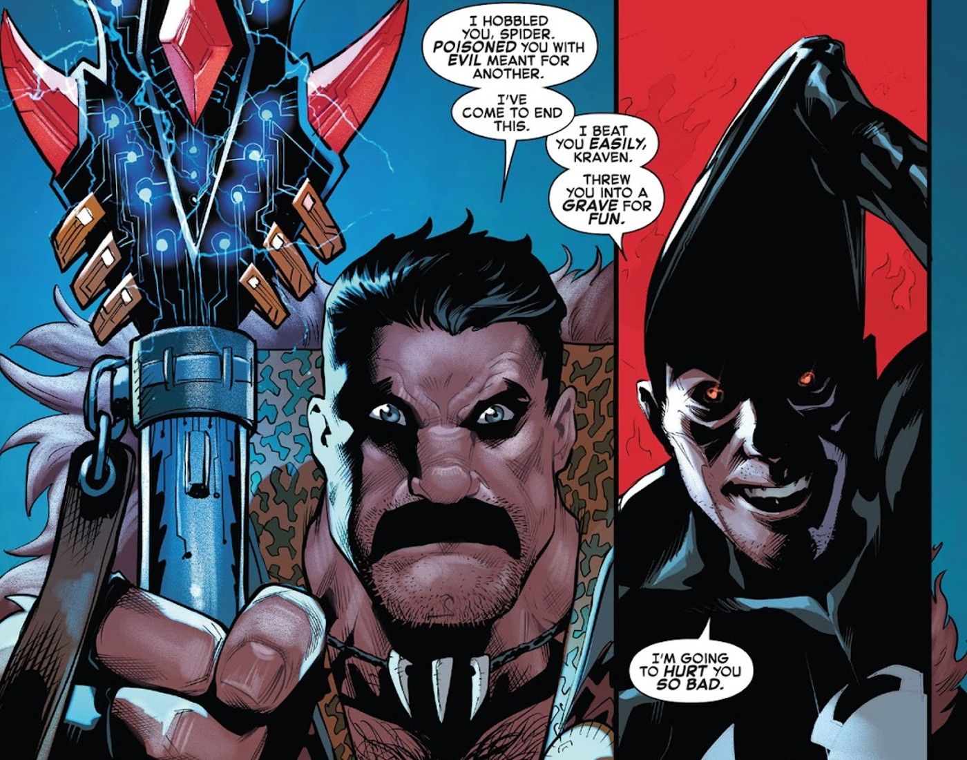 panels from Amazing Spider-Man #35, Black Suit Green Goblin Spider-Man vs Kraven the Hunter