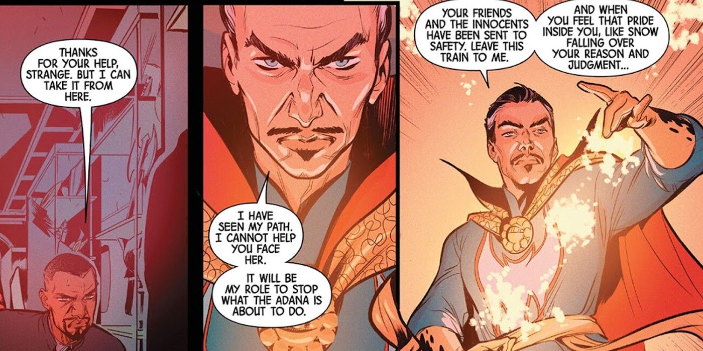 Blade #4, Blade talks to Doctor Strange about the future before fighting the Adana