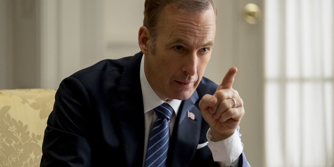 Bob Odenkirk pointing a finger in Long Shot