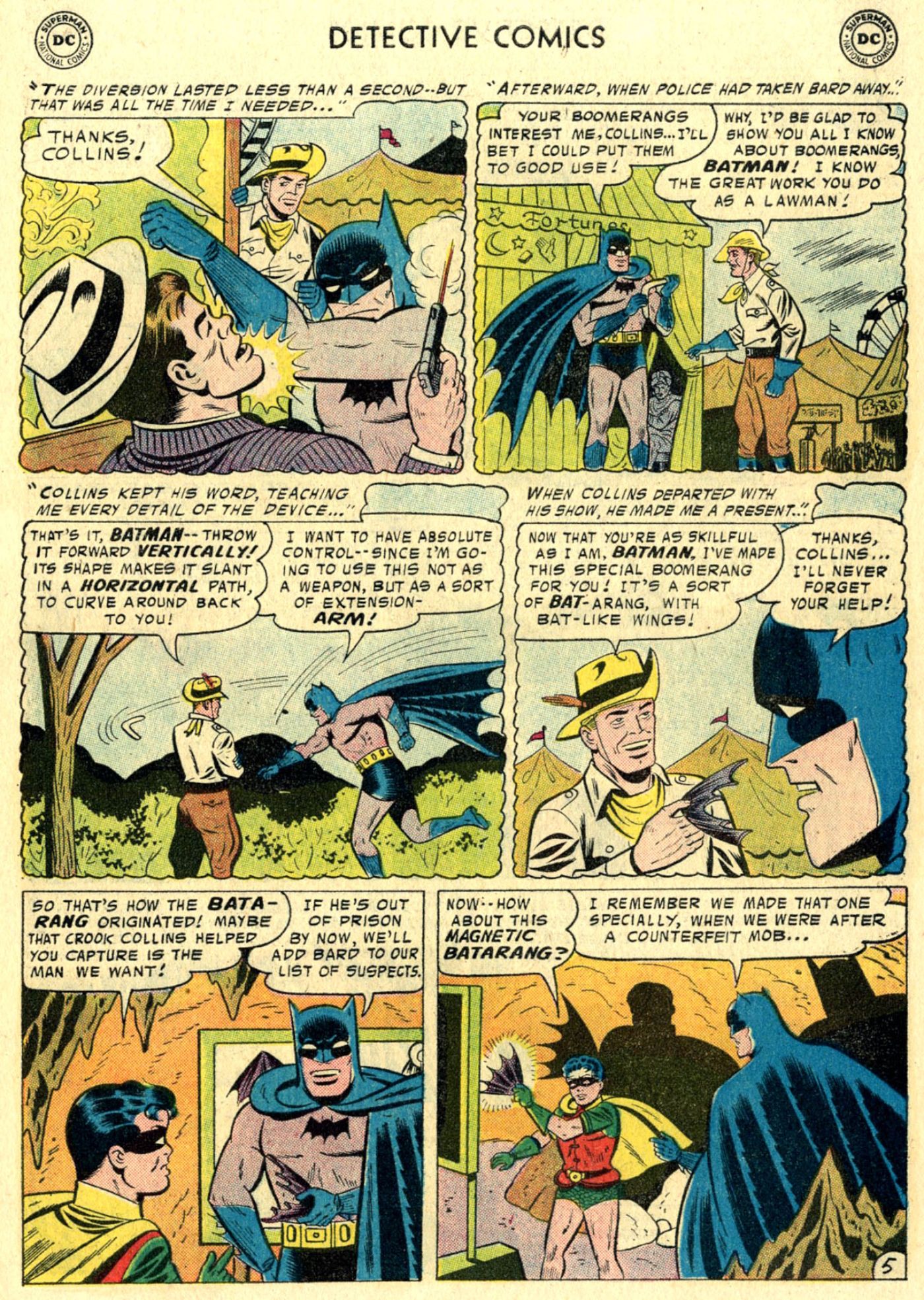 Boomerang Expert Makes The Batarang in Detective Comics #244
