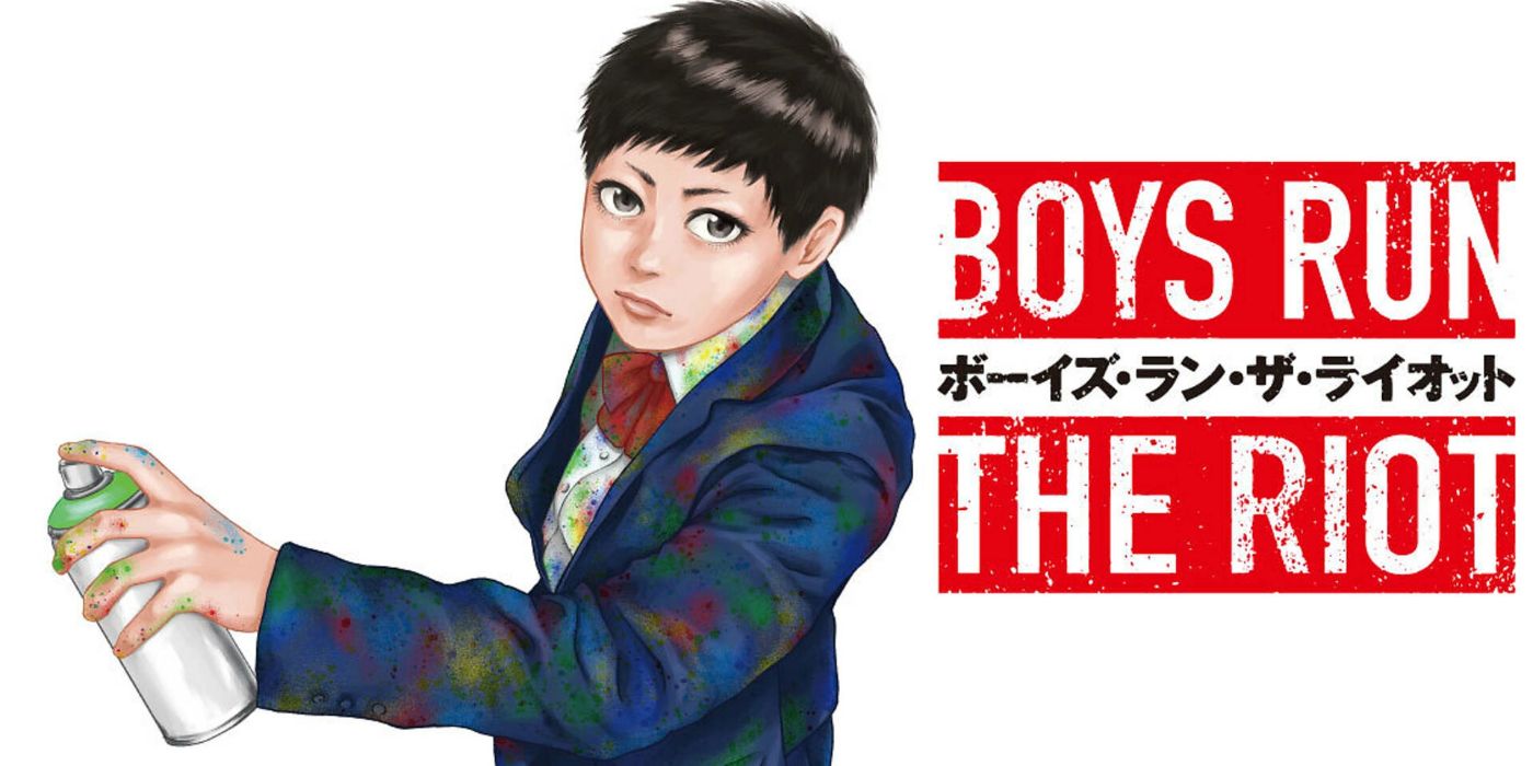 Arte oficial de Boys Run the Riot de Ryou segurando uma lata de spray