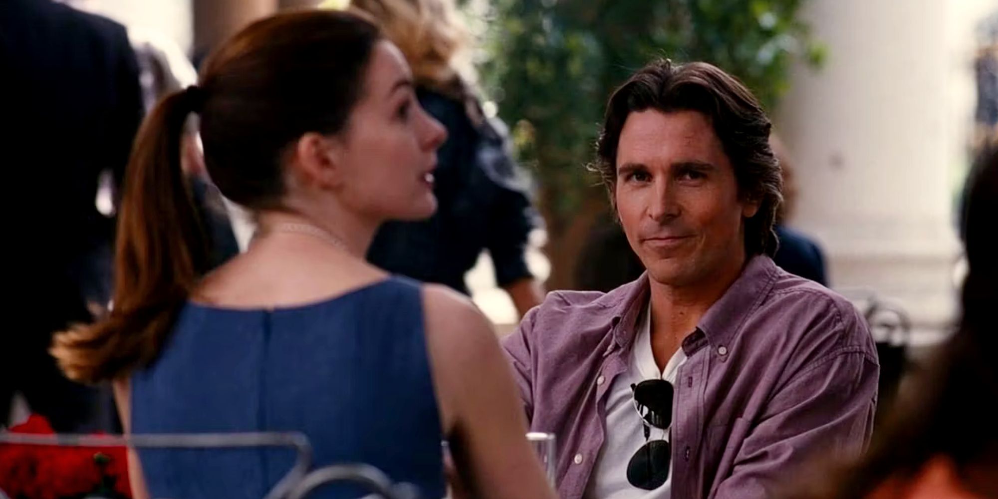 Bruce Wayne (Christian Bale) and Selina Kyle (Anne Hathaway) in The Dark Knight Rises Ending Scene