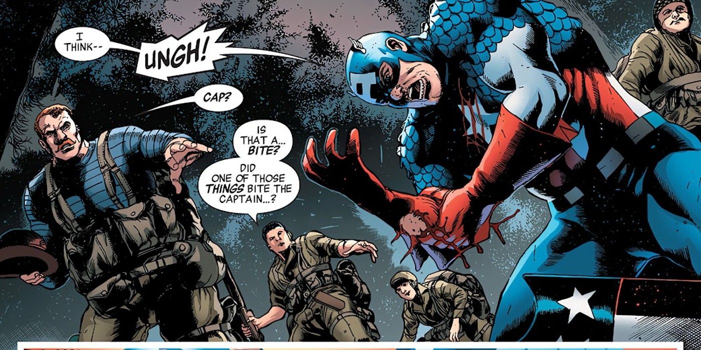 CapWolf and the Howling Commandos #1, Captain America is bitten by a werewolf during a raid on a Nazi castle