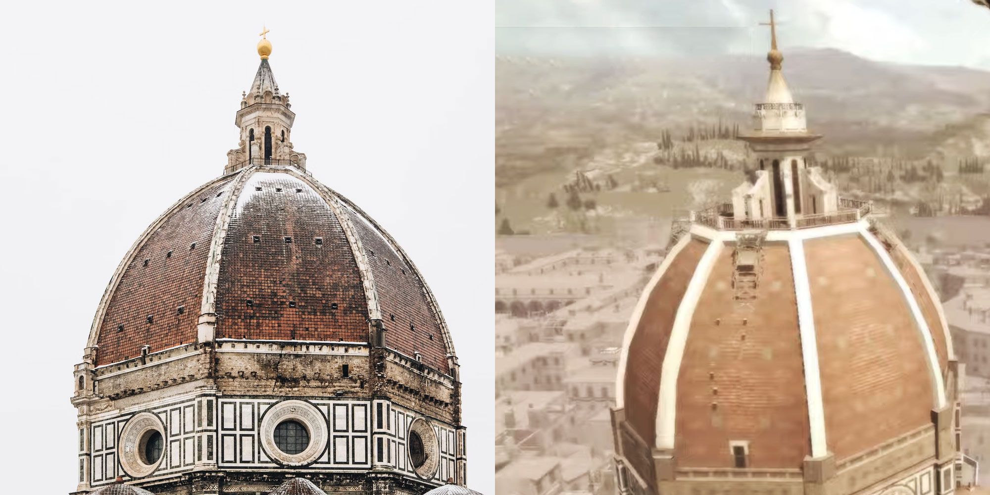 Cathedral Of Santa Maria Del Fiore in Assassin's Creed vs Real Life.