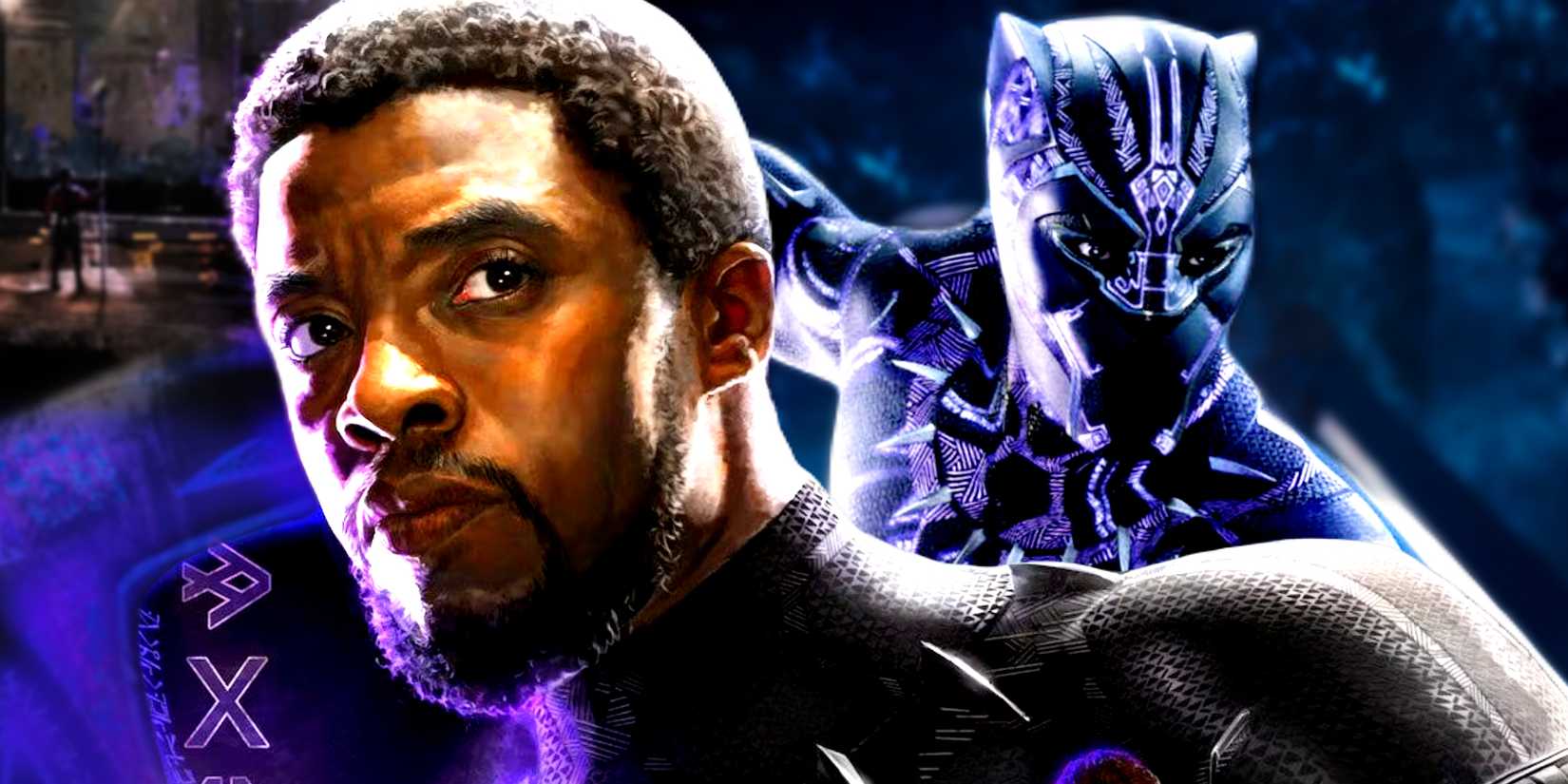 Chadwick Boseman as T'Challa in Black Panther 2018