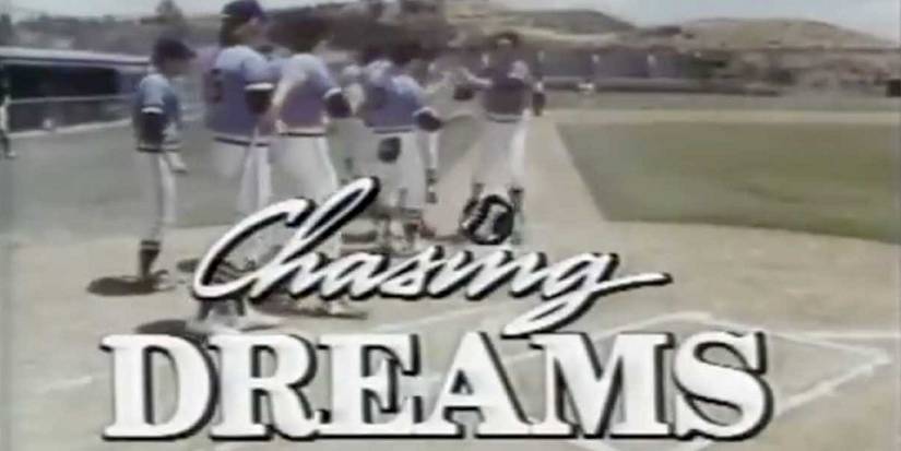 Players celebrate at home plate in Chasing Dreams