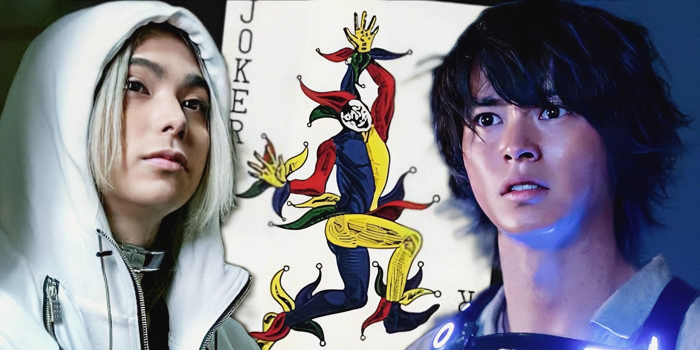 Chishiya and Arisu looking at the Joker Card in Alice in Borderland season 2
