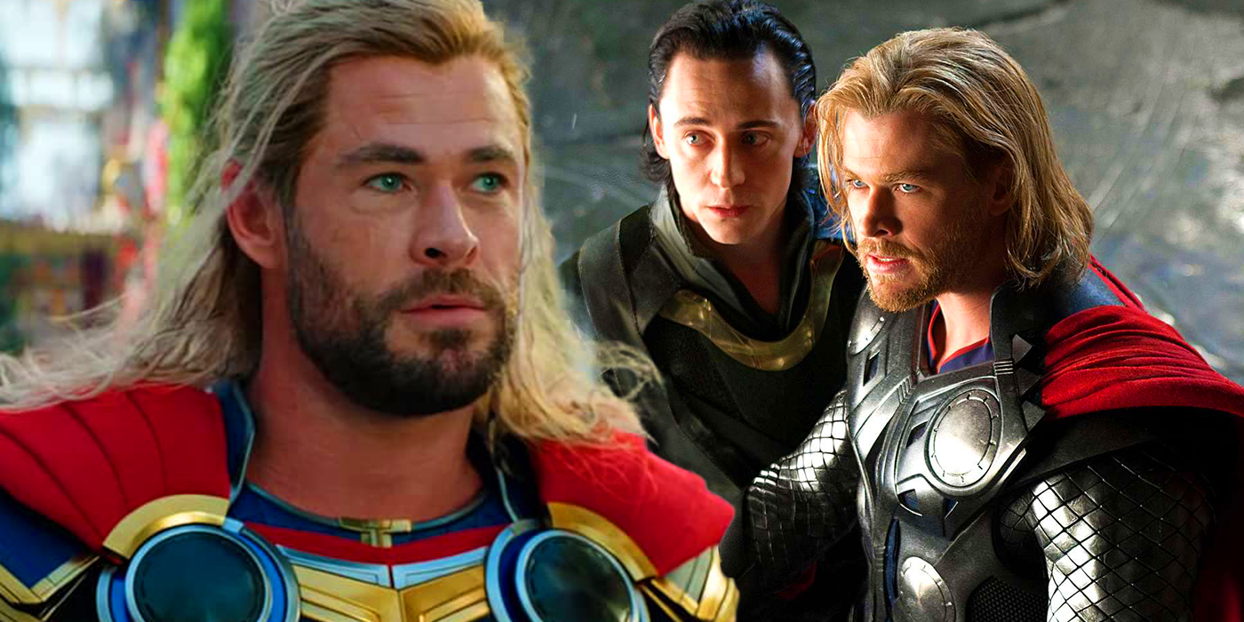 Chris Hemsworth in Thor Love and Thunder and Thor and Loki in 2011's Thor