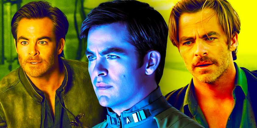 Collage of Chris Pine roles in Dungeons & Dragons, Star Trek, and Hell or High Water