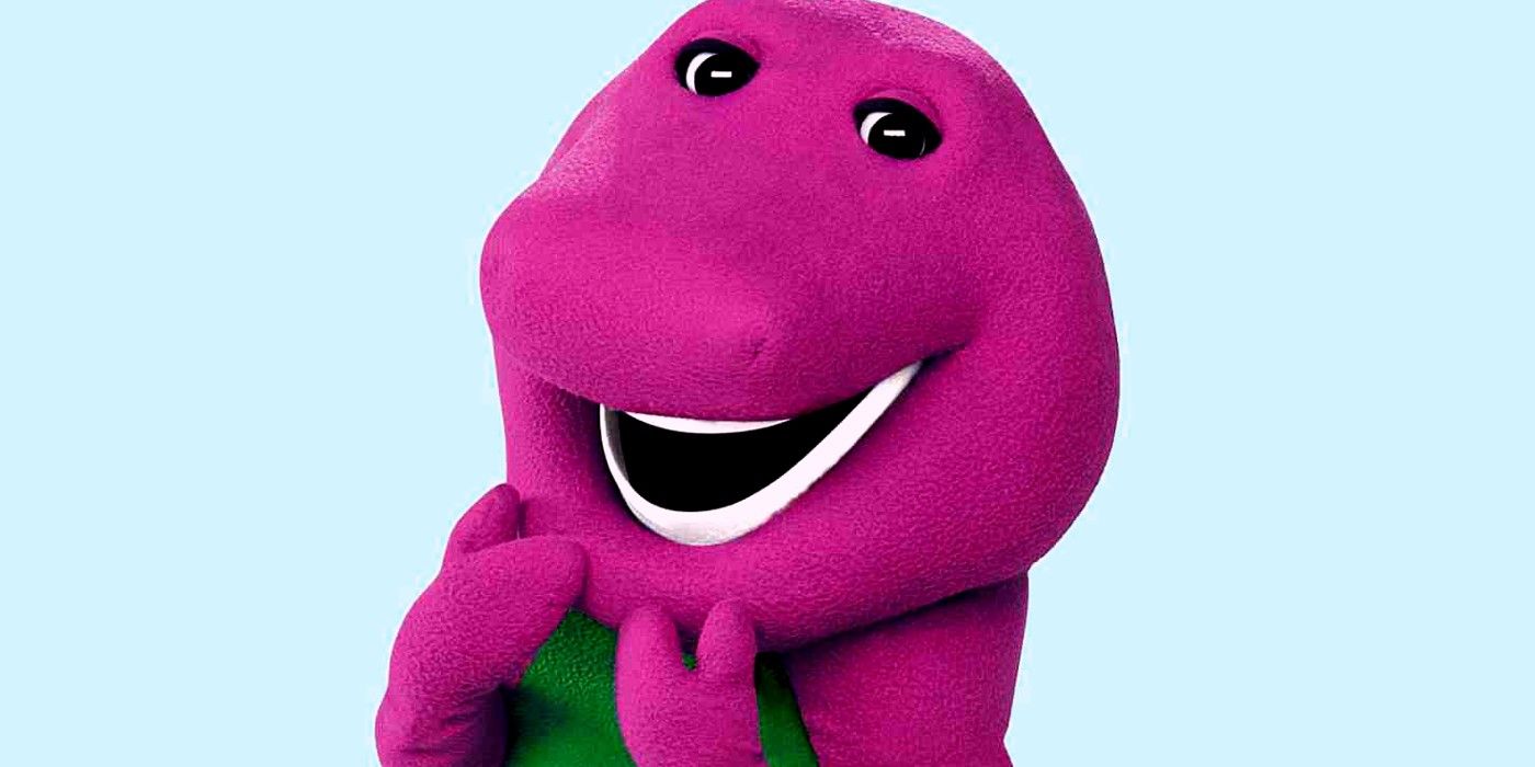 Close up on Barney the Dinosaur