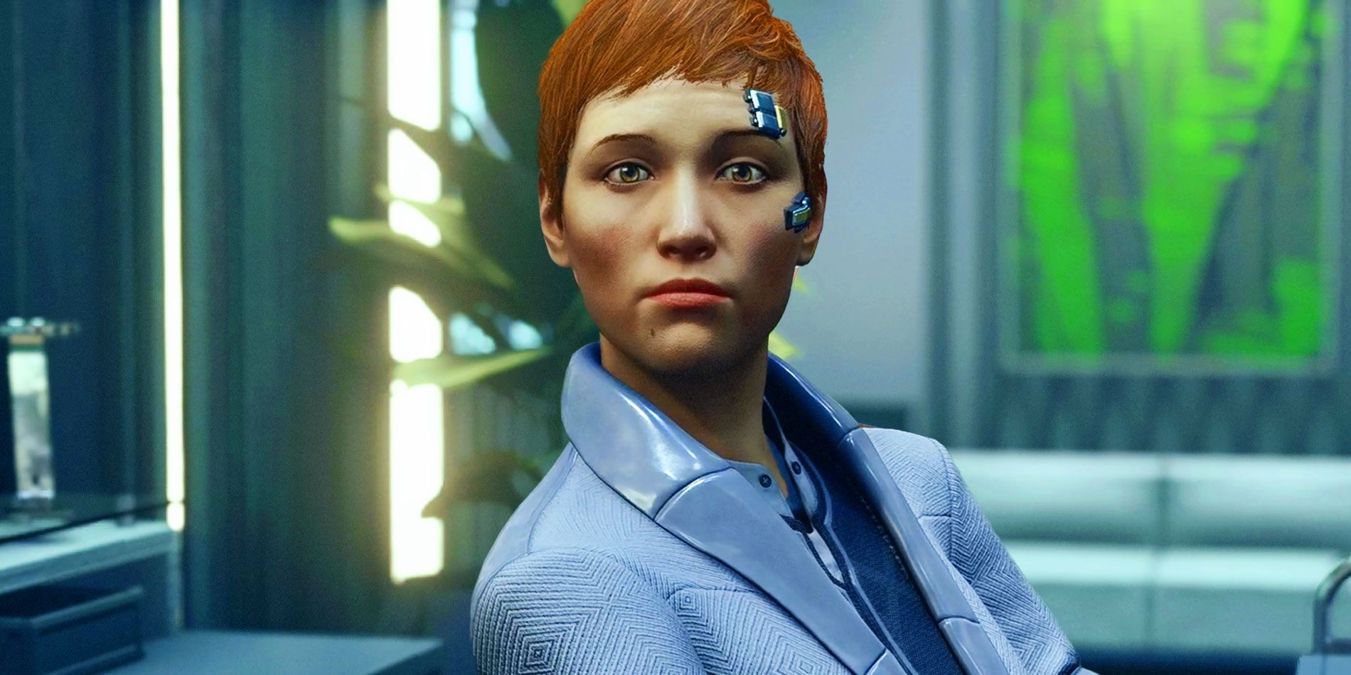 Clover from Starfield frowning at the player.