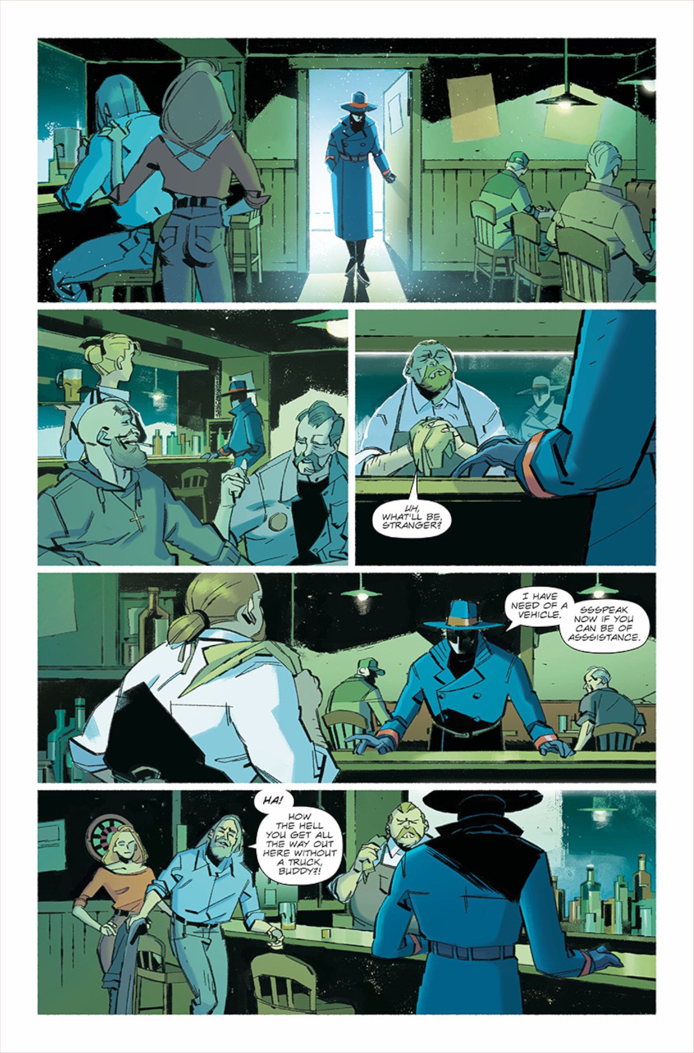 Preview page for Cobra Commander #1, Cobra enters a bar