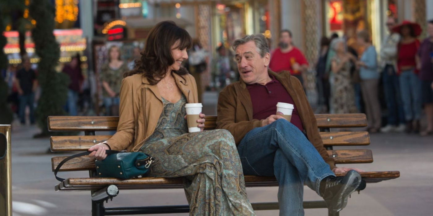 Robert De Niro sits on a bench in Last Vegas