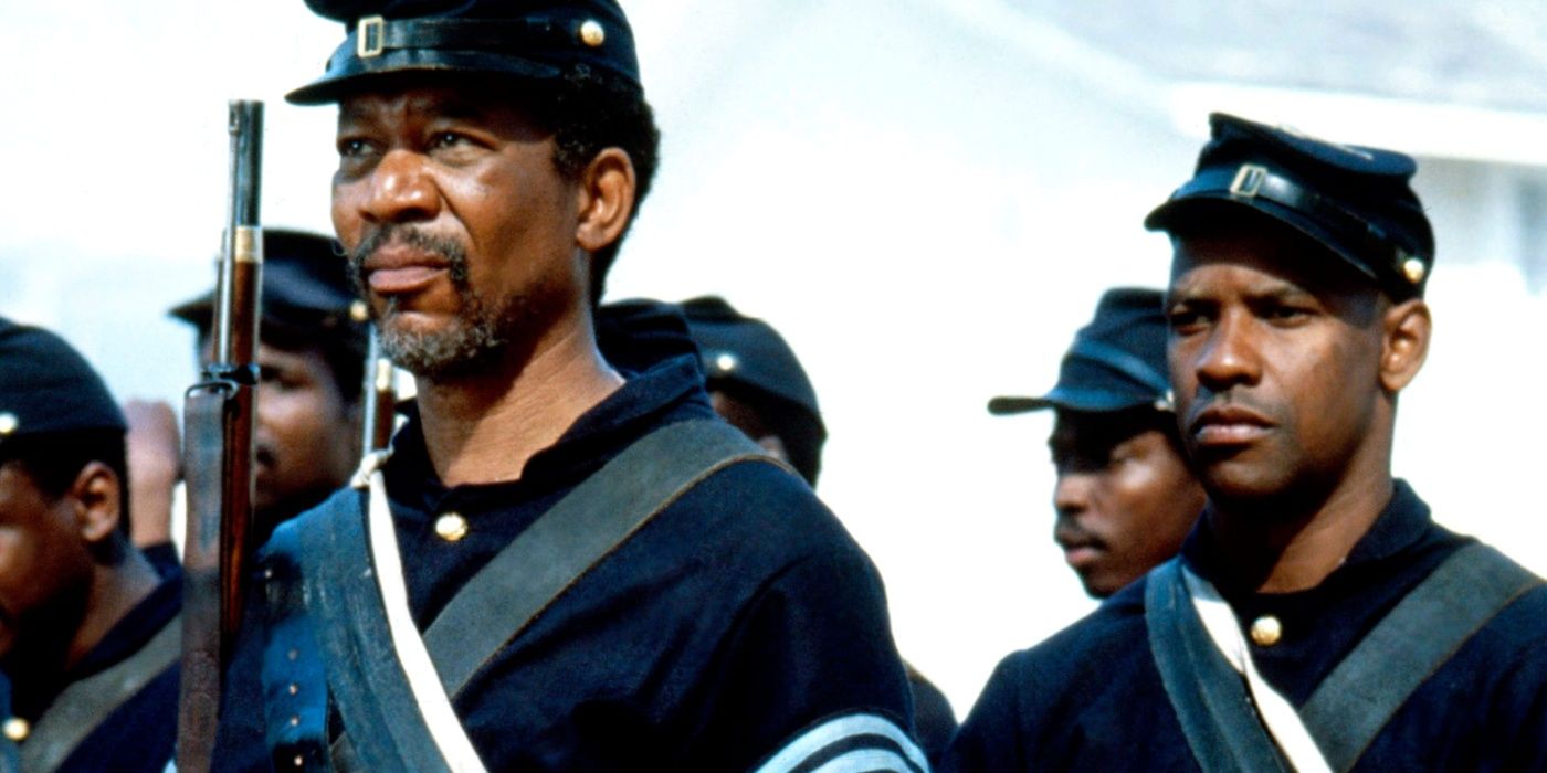 Morgan Freeman and other soldiers in Glory