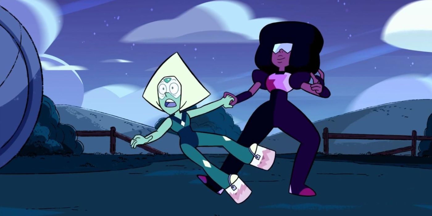 Two people dancing in Steven Universe