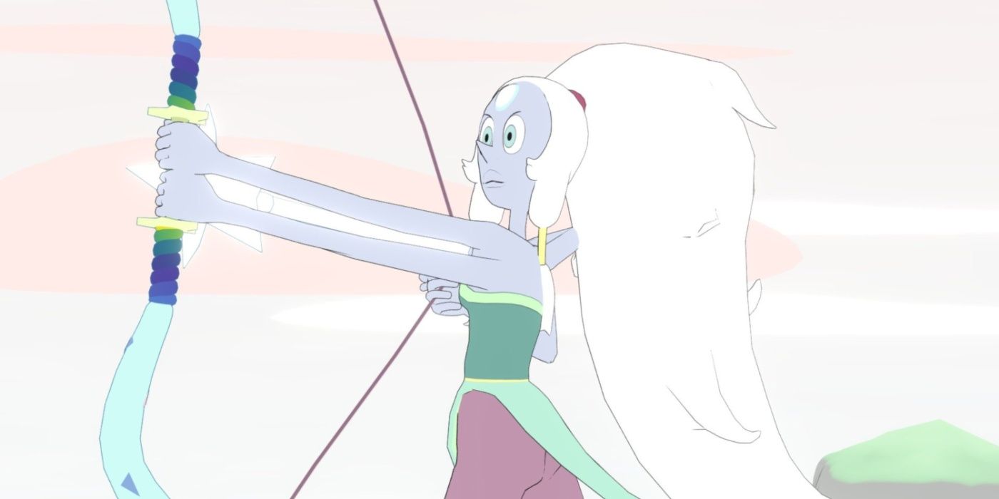 Woman holding a bow and arrow in Steven Universe