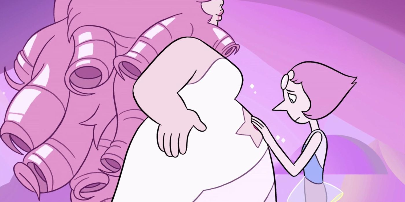 Someone touching another person's belly in Steven Universe