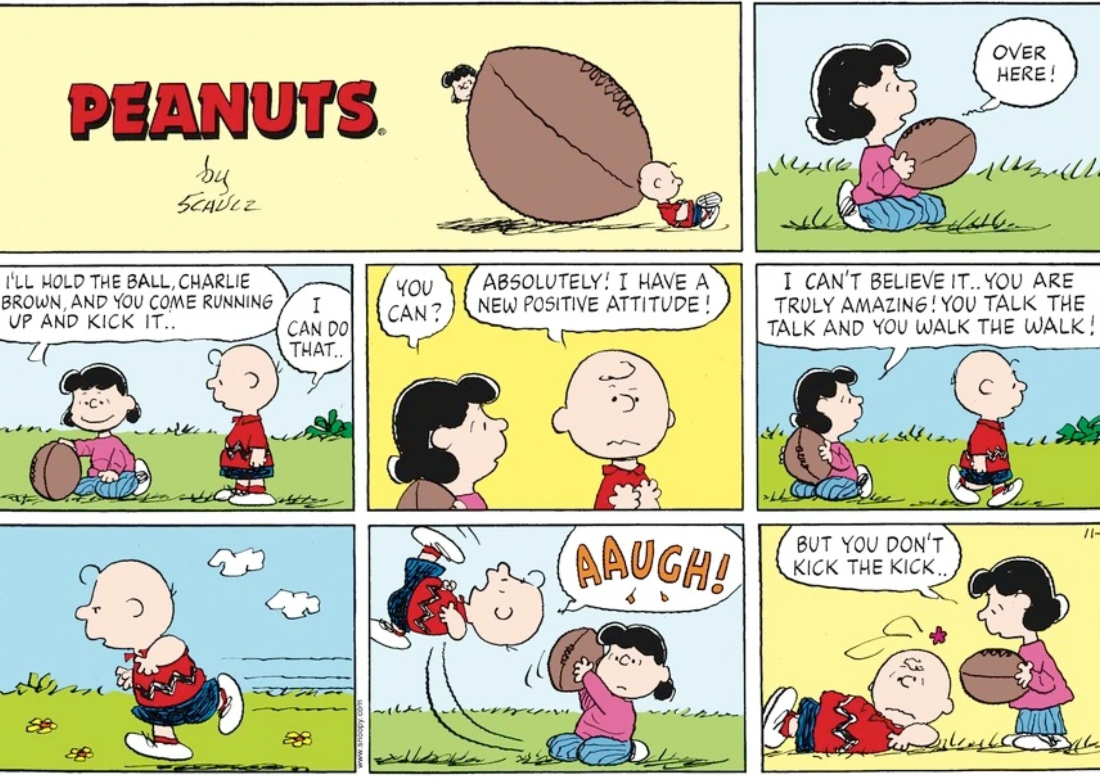 Lucy and Charlie Brown football
