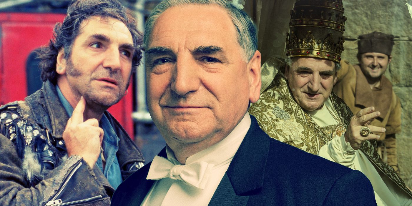 Collage of Jim Carter in The Little Vampire, Donwnton Abbey, and Knightfall.