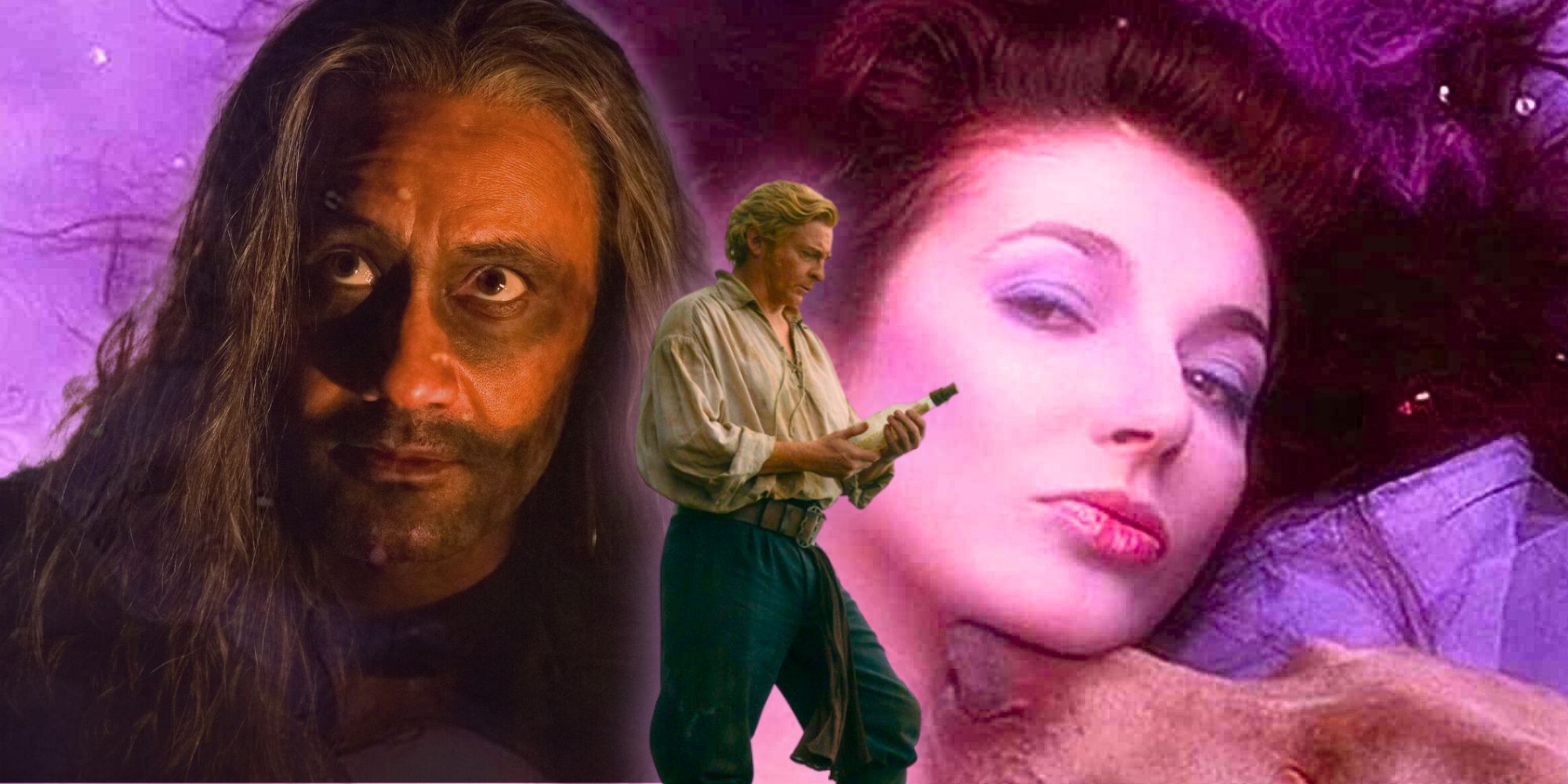 Collage of Kate Bush Hounds of Love album cover with Ed and Stede from Our Flag Means Death
