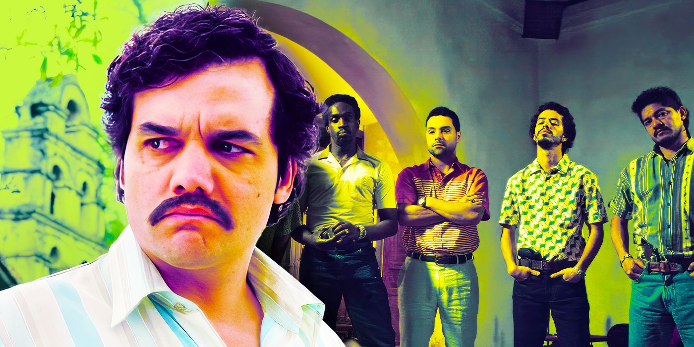Collage of Pablo Escobar and Los Pepes in Narcos