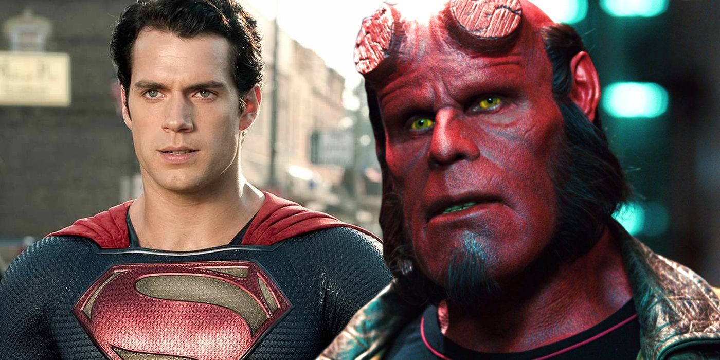 Henry Cavill as Superman in Man of Steel and Ron Perlman as Hellboy in Hellboy 2