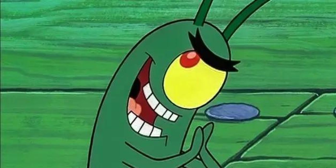 Plankton rubs his hands in Spongebob SquarePants