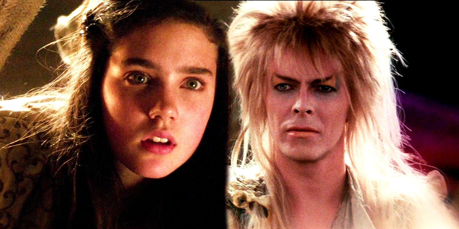 Custom image of a shocked Jennifer Connelly and David Bowie in Labyrinth