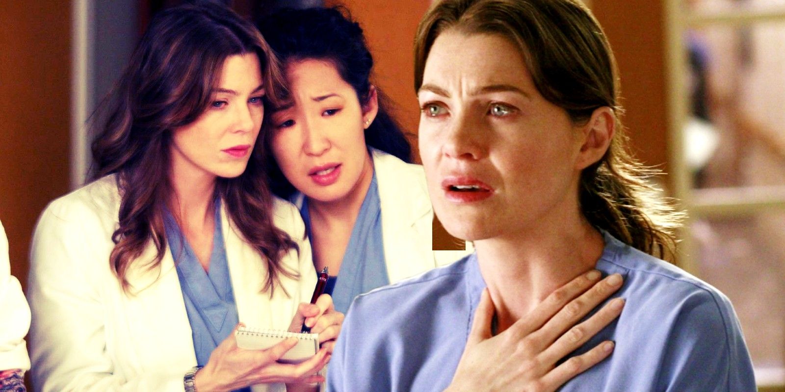 Custom image of Christina talking to Meredith and Meredith looking upset in Grey&rsquo;s Anatomy