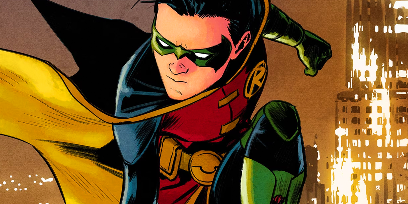 Damian Wayne in a three-point stance in DC Comics 