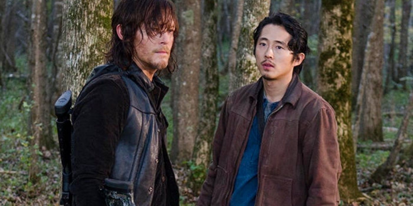 Daryl with Glenn in The Walking Dead.