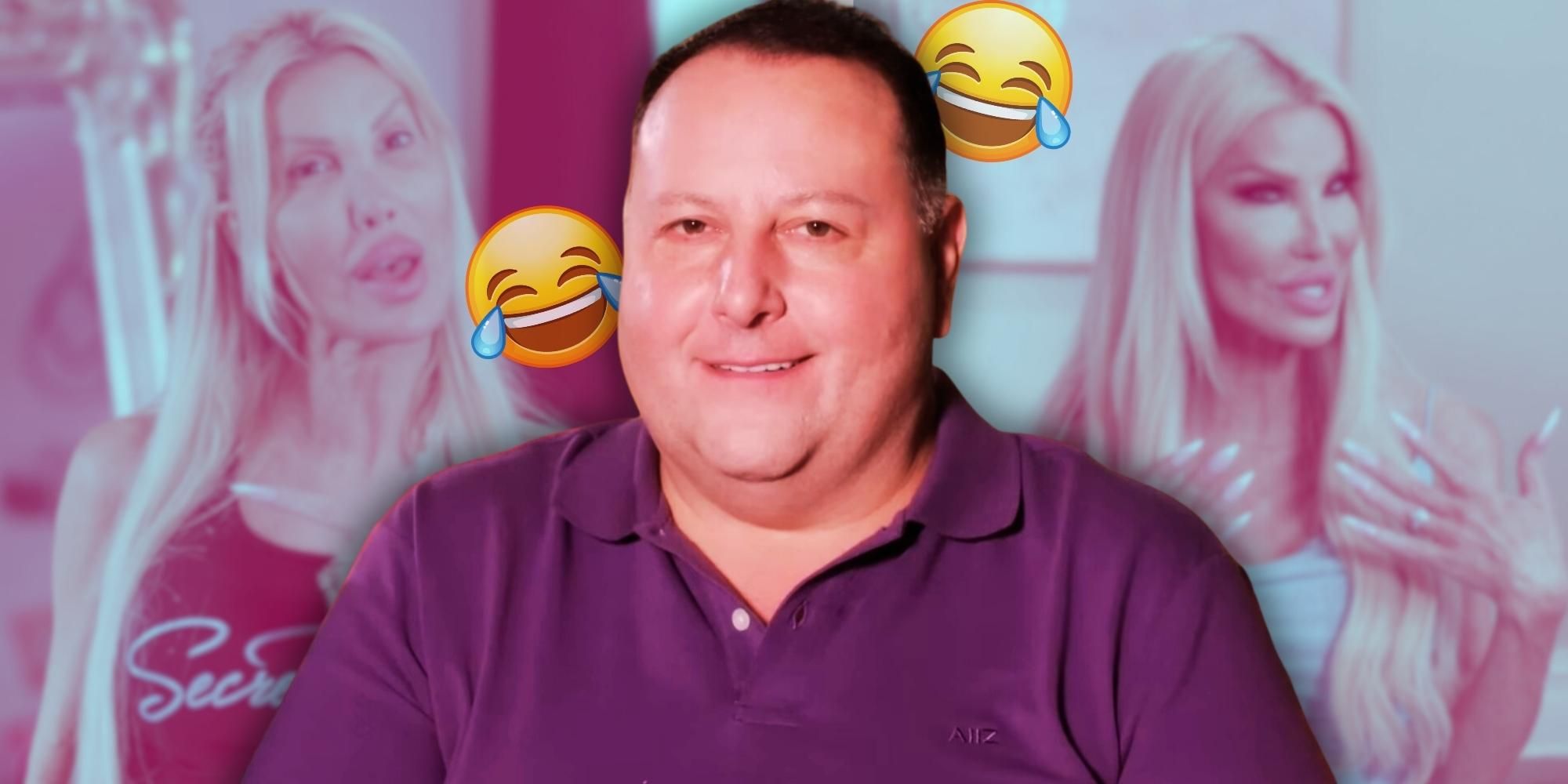 David Toborowsky 90 Day Fiancé smiling with Nikki Exotica in two background images