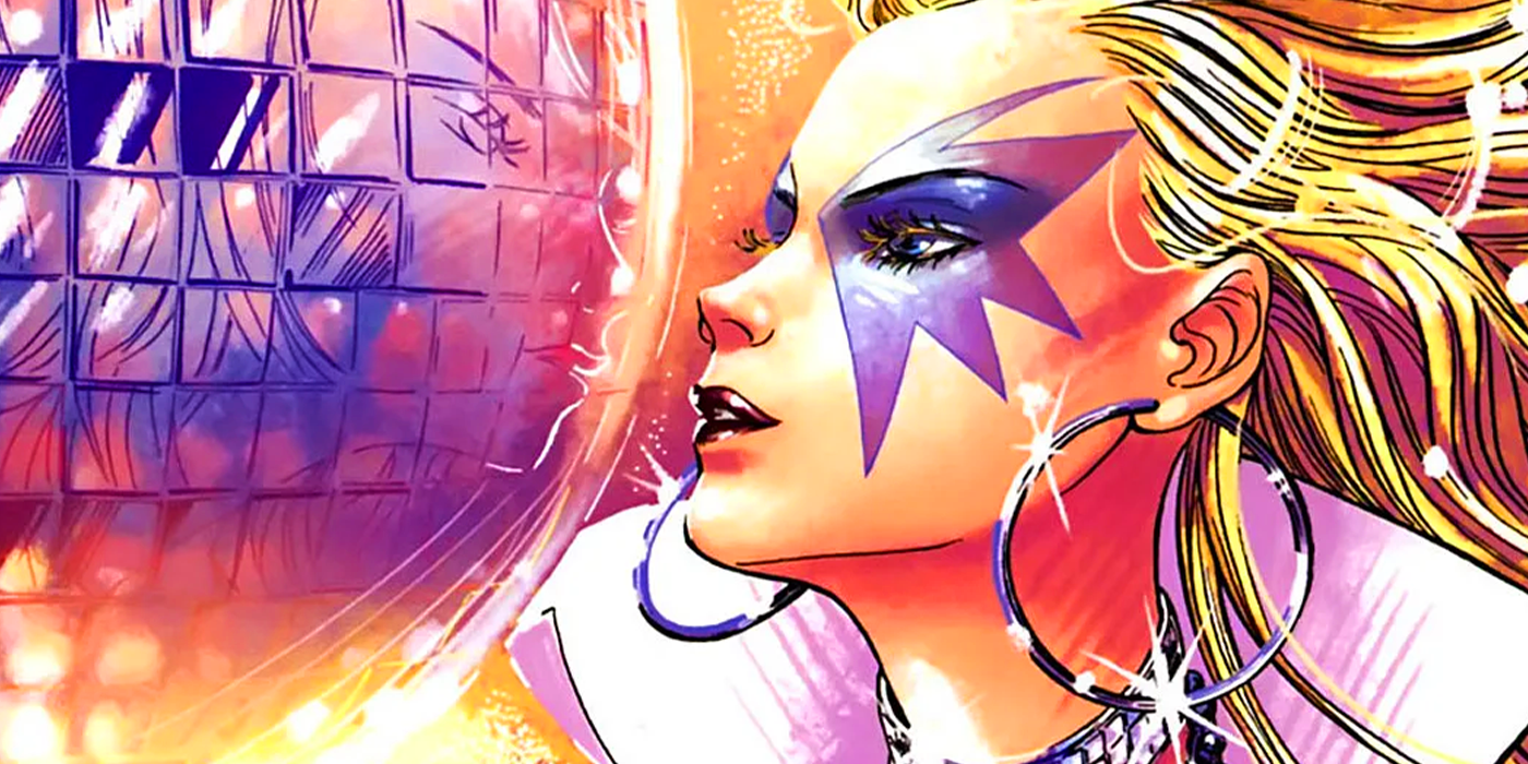 Dazzler with mirror ball in Marvel Comics